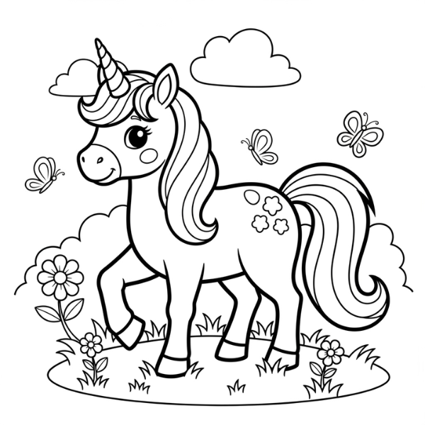 Desenhos de unicórnios para imprimir e colorir
