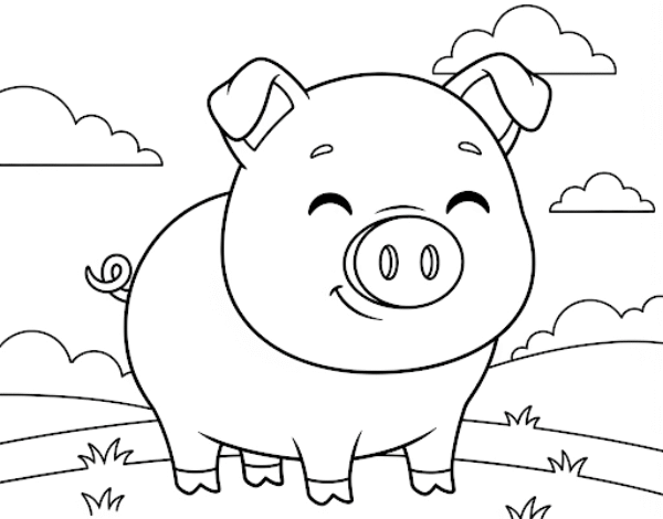 Desenhos de animais da fazenda para imprimir e colorir