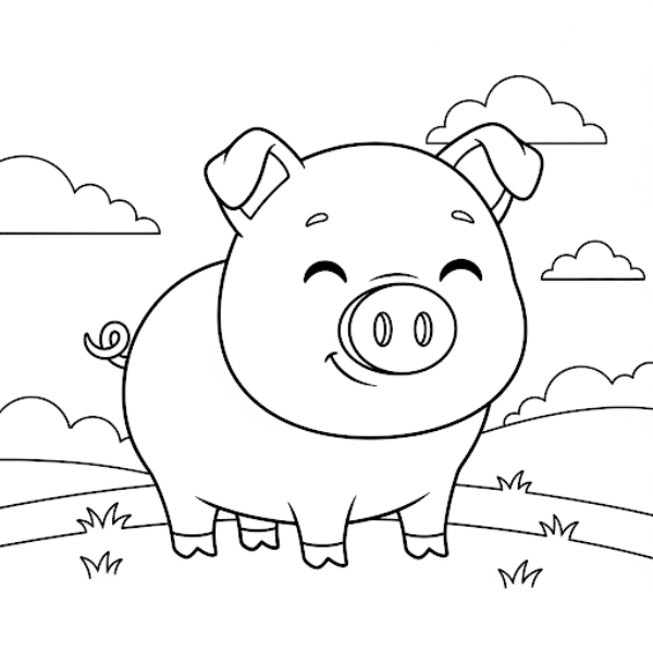 Desenhos de animais da fazenda para imprimir e colorir