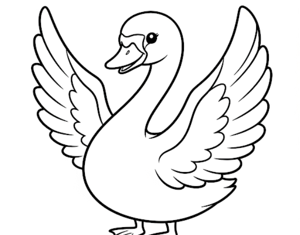 Desenhos de Cisnes para Imprimir e Colorir