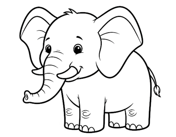 Desenhos de Elefantes para Imprimir e Colorir