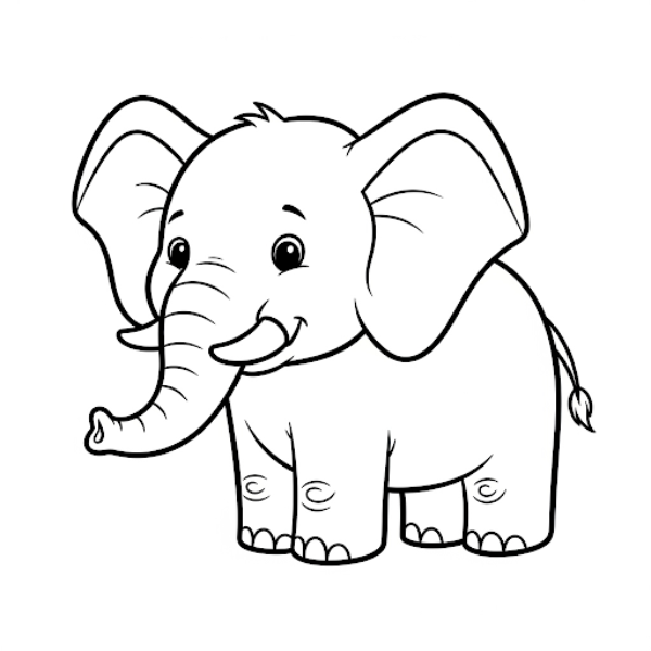 Desenhos de Elefantes para Imprimir e Colorir