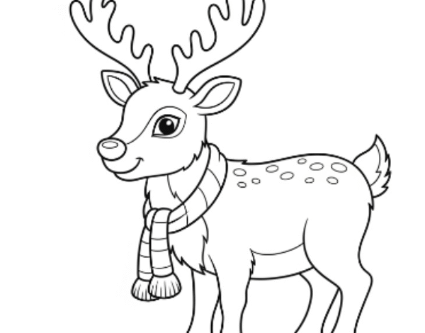 Desenhos de Renas Para Imprimir e Colorir