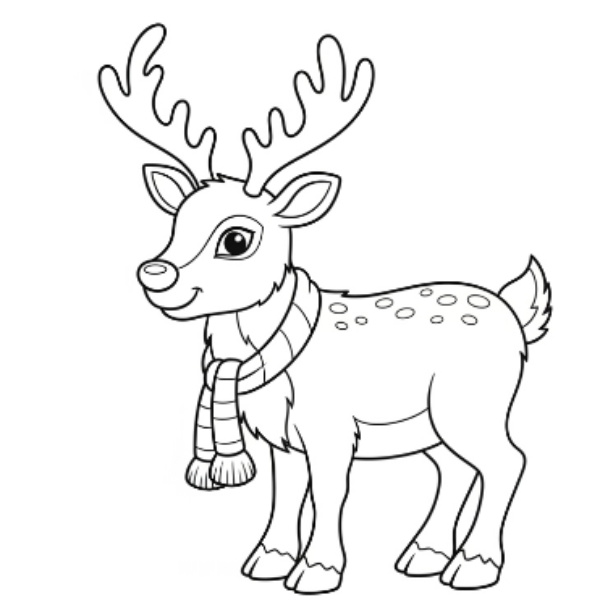 Desenhos de Renas Para Imprimir e Colorir