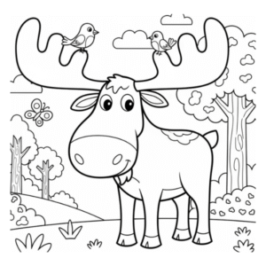 Desenho de alce para colorir