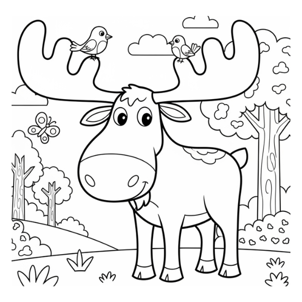 Desenhos de Alces Para Imprimir e Colorir