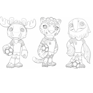 Mascotes da copa do mundo 2026 para colorir