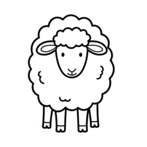 Desenho de ovelha para imprimir e colorir