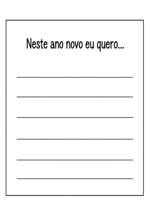 Atividade escolar de ano novo