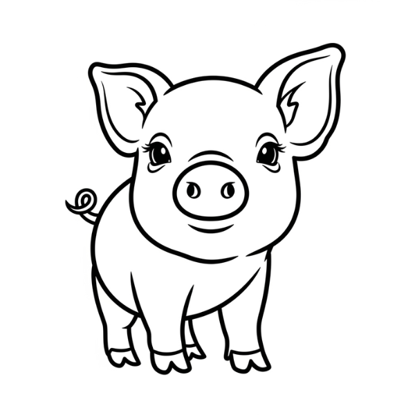 Porquinho para colorir