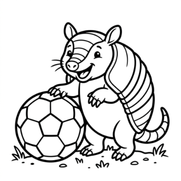 Desenho de tatu-bola para colorir