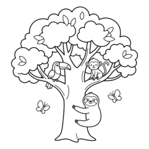 Animais na floresta para colorir