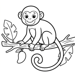 Macaco da Amazônica para colorir